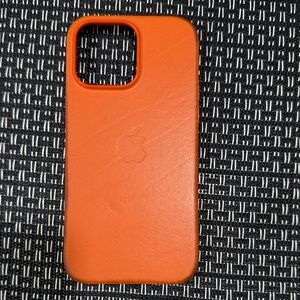 Apple Vibrant Orange Leather iPhone Case
